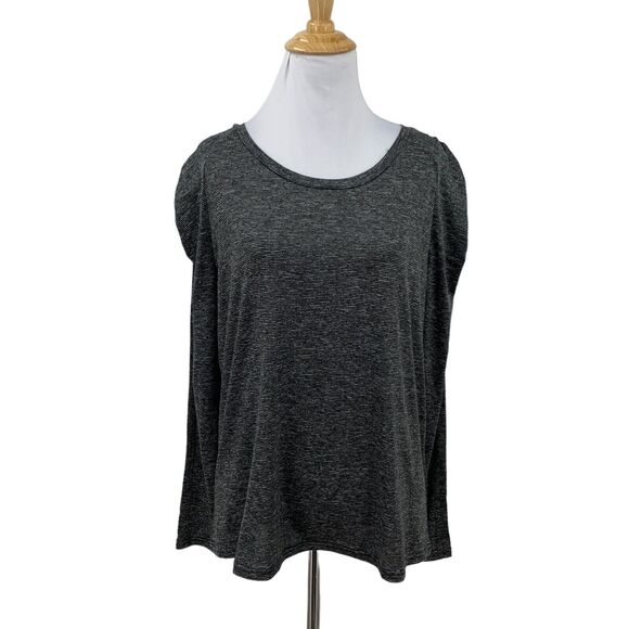 Z by Zella Puff Sleeve Shirt Womens M Medium Long Sleeve Heather Gray Athetic - Picture 1 of 10